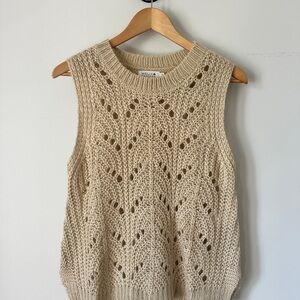 Molly Bracken Cream Knit Sleeveless Sweater Vest